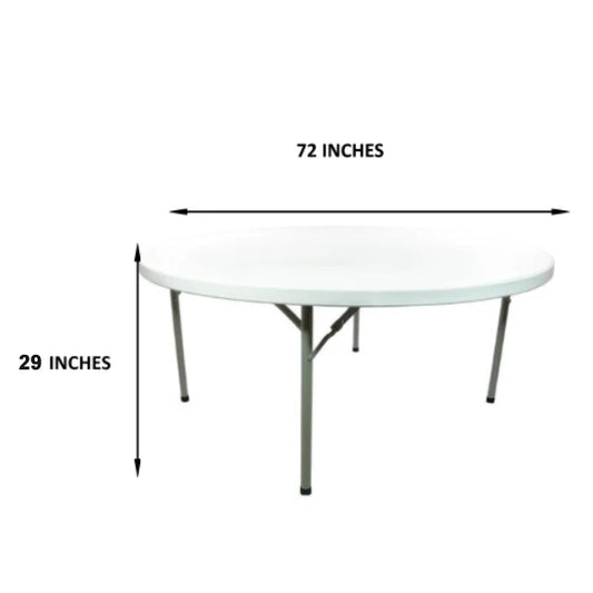 6 FOOT ROUND TABLE WITH INTEGRATED SNAP BUTTONS