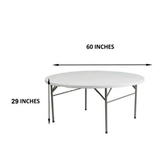 5 FOOT ROUND TABLE WITH INTEGRATED SNAP BUTTONS