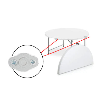 5 FOOT ROUND TABLE WITH INTEGRATED SNAP BUTTONS