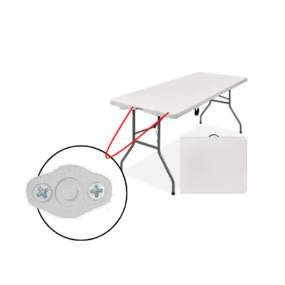 6 FOOT RECTANGULAR TABLE WITH INTEGRATED SNAP BUTTONS