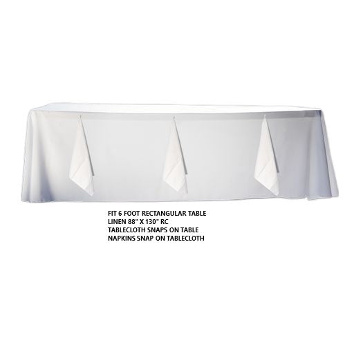 FIT 6 FOOT RECTANGULAR TABLE LINEN 88” x 130” RC