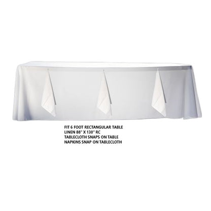 FIT 6 FOOT RECTANGULAR TABLE LINEN 88” x 130” RC